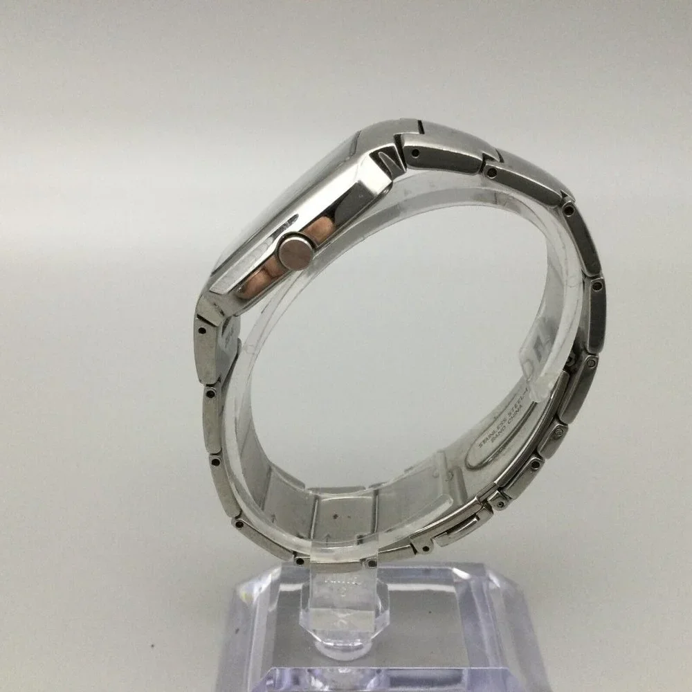 Seiko Watch Men Silver Tone Date 50M Recangle Dial 7N32-0AL0 New Battery 6.75" - Picture 3 of 11